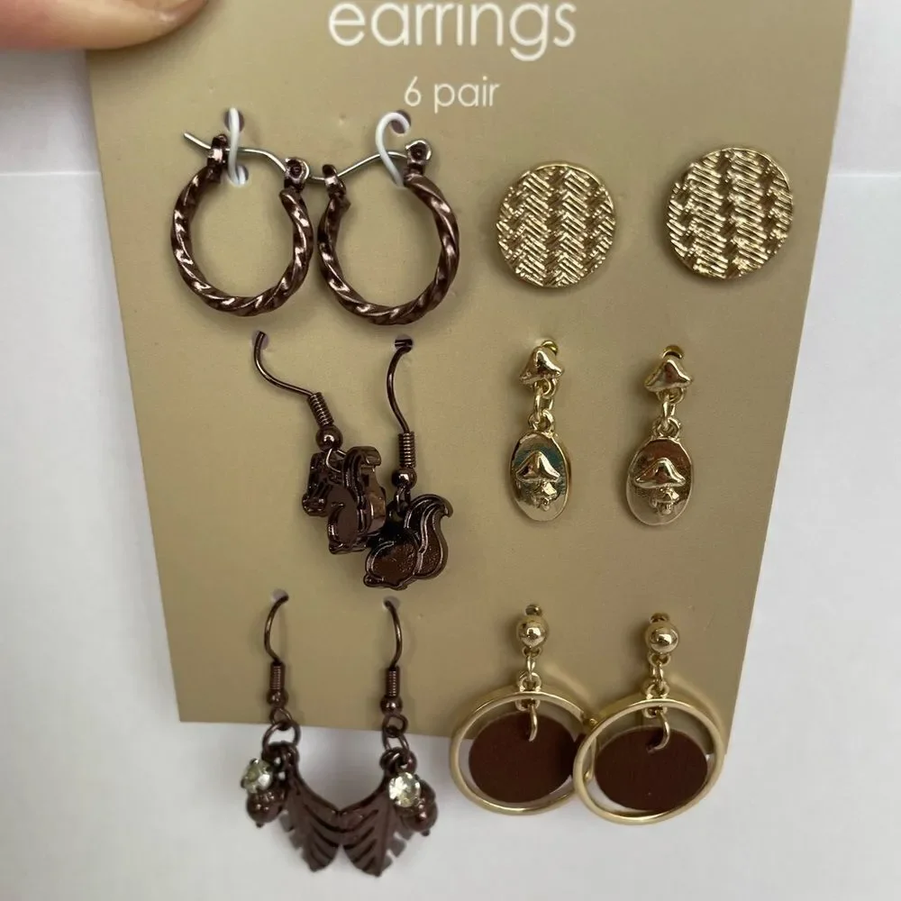 6 PAIR AUTUMN THEME EARRINGS‎